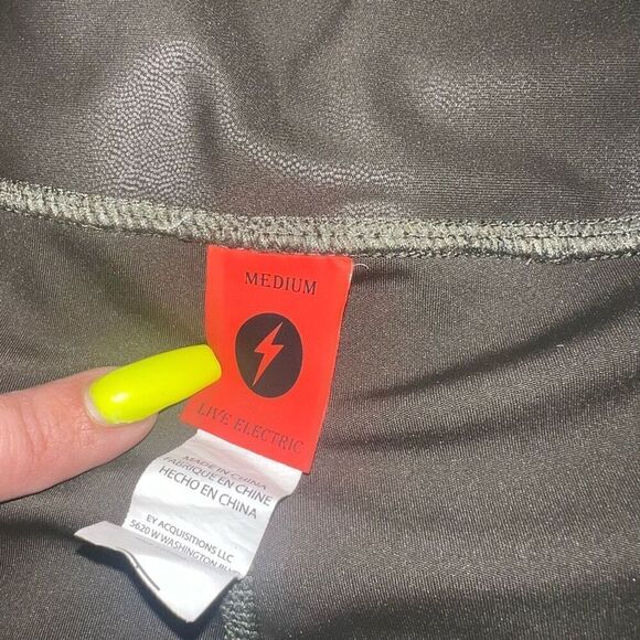 Olive army green Live electric athletic compression leggings size M - Picture 6 of 6